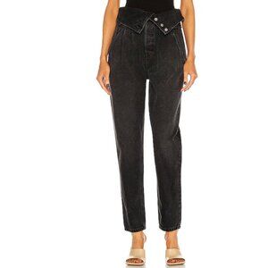 Re/Done 80s Fold Over High-Rise Jeans Vintage Noir Size 25
